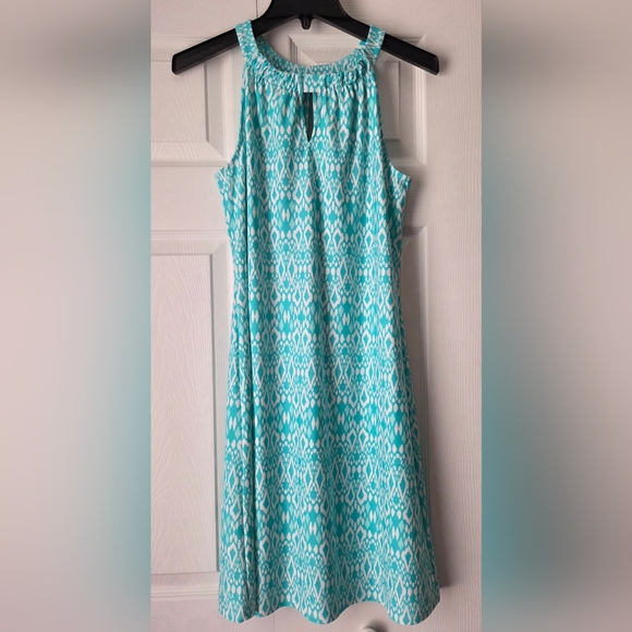 NWOT Jude Connally Turquoise/White Sleeveless Patterned Dress Size S - Picture 2 of 11